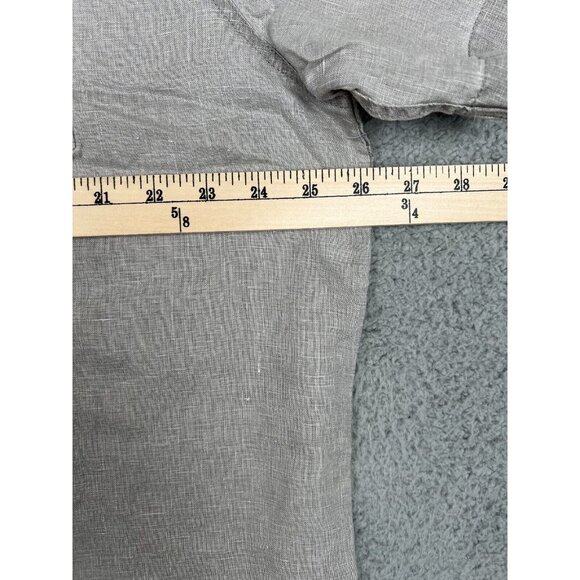 Carbon 2 Cobalt Mens Button Up Linen Shirt XL Gray Short Sleeve Pocket Beach - Picture 5 of 9